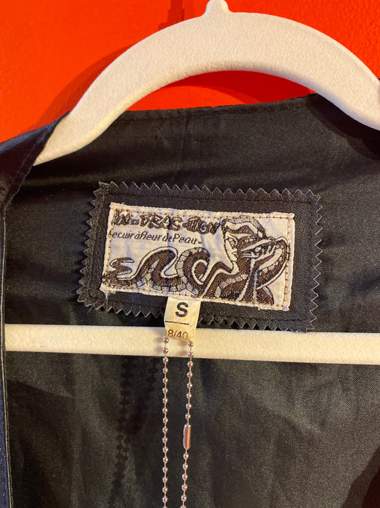 Gilet cuir vintage mixte S