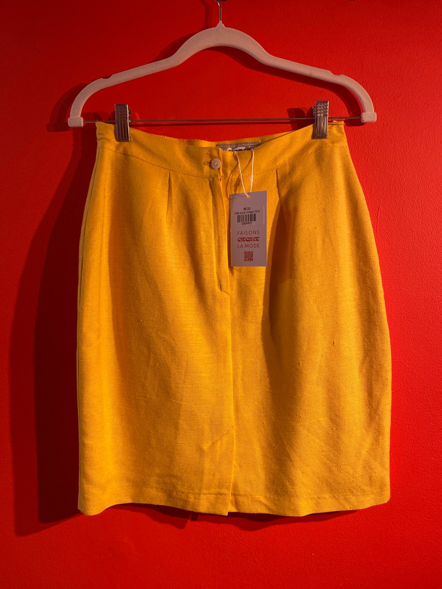 Jupe jaune vintage femme XS-S
