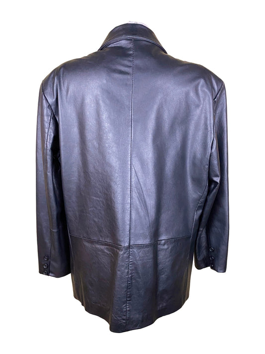 Blouson BHF Noir cuir vintage Femme L - Trésor