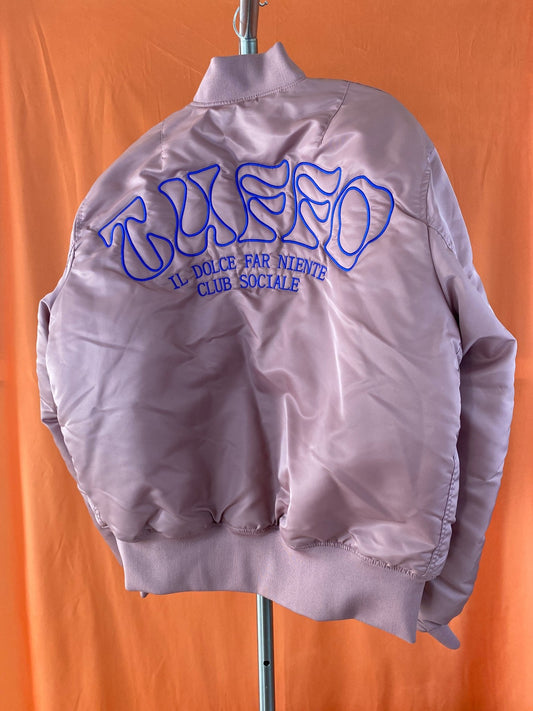 Blouson bomber brodé mixte vieux rose L - XL - Trésor