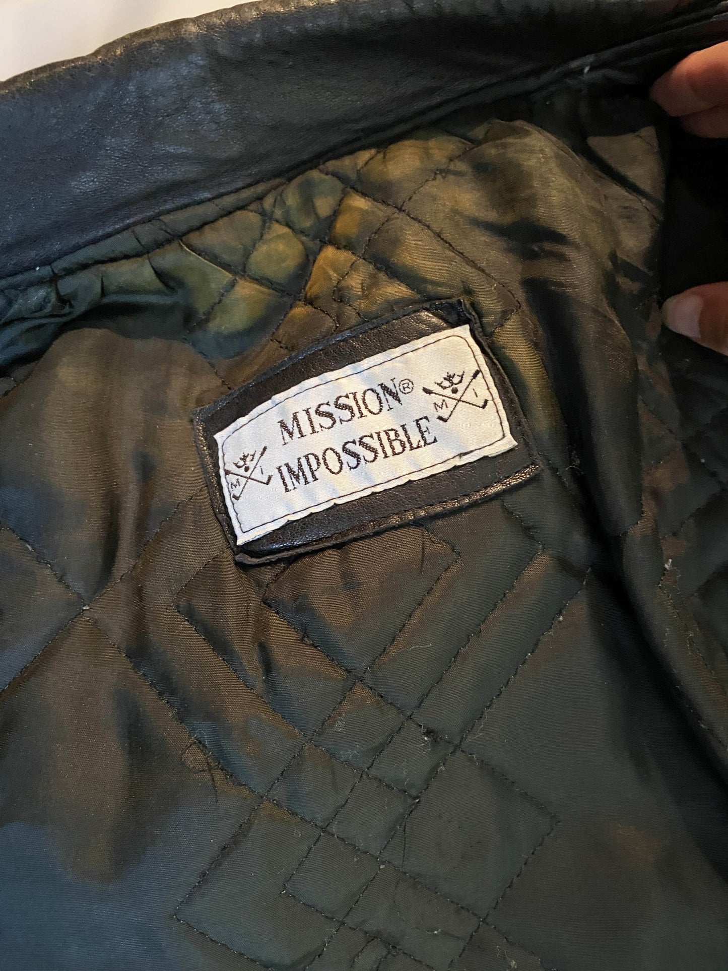 Blouson Perfecto cuir Vintage Mission Impossible Noir Mixte L - Trésor