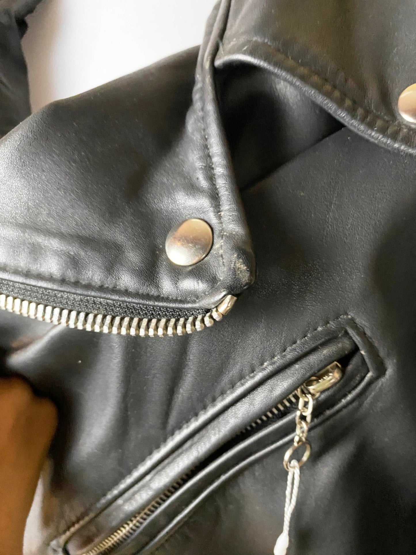 Blouson Perfecto cuir Vintage Noir Mixte L - Trésor