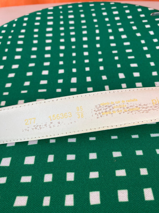 Ceinture cuir blanche Pierre Cardin 95 cm mixte - Trésor