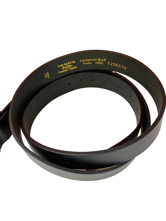 Ceinture Cuir Noir Yves vintage mixte XL - Trésor