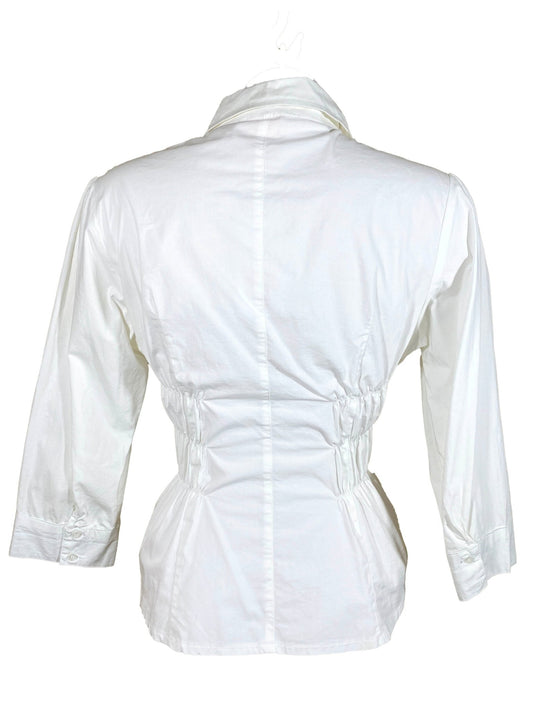 Chemise à smocks upcyclée Blanche Femme S - Trésor