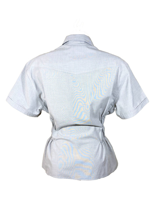 Chemise à smocks upcyclée Frederic Homs Gris Femme M - Trésor