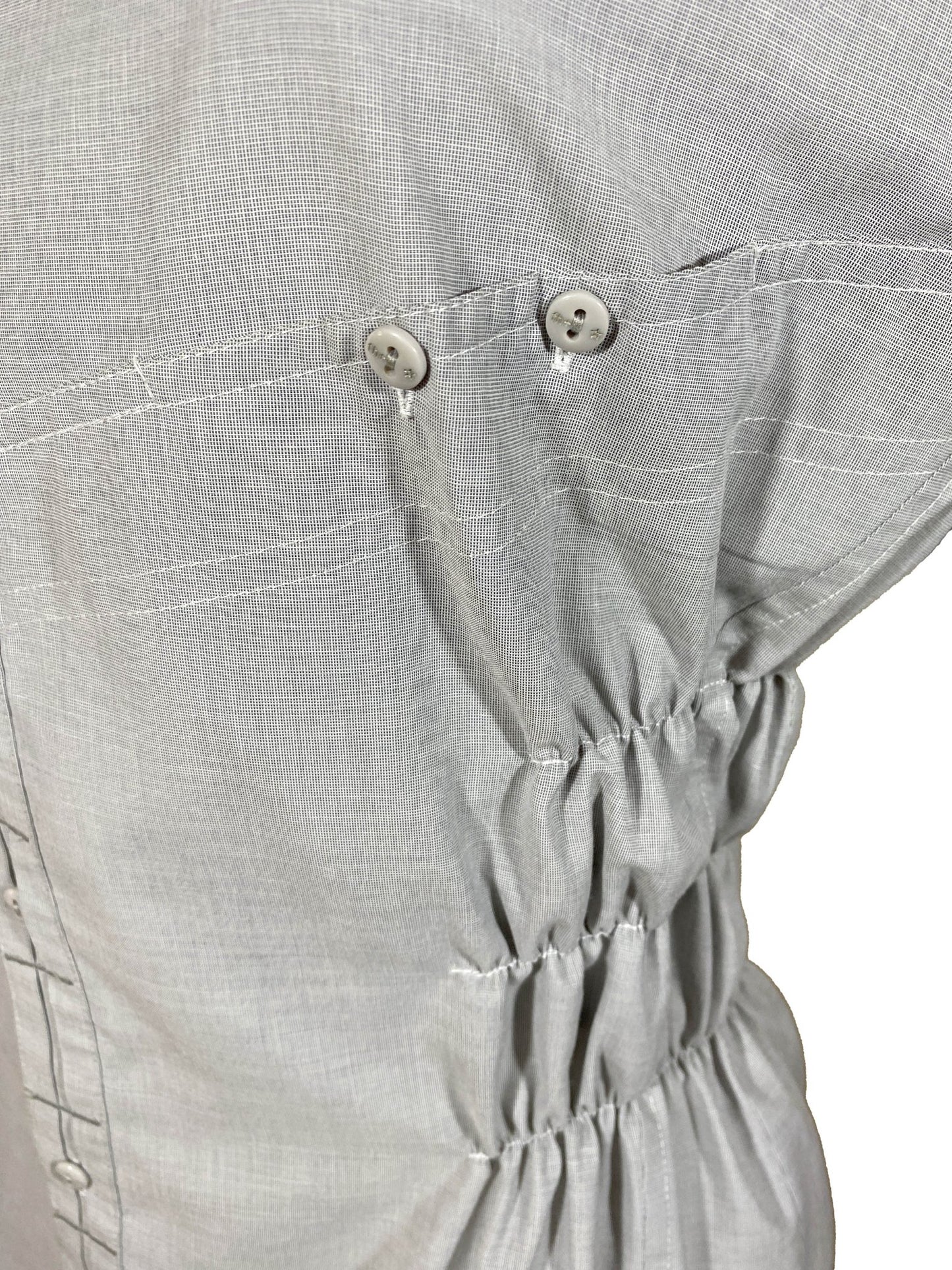 Chemise à smocks upcyclée Frederic Homs Gris Femme M - Trésor