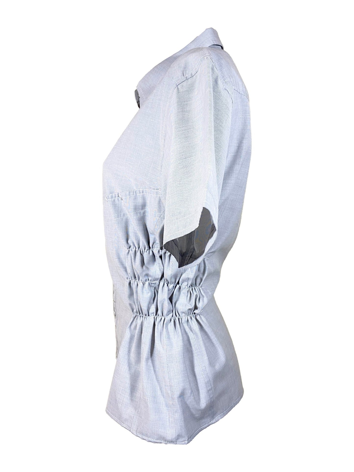 Chemise à smocks upcyclée Frederic Homs Gris Femme M - Trésor