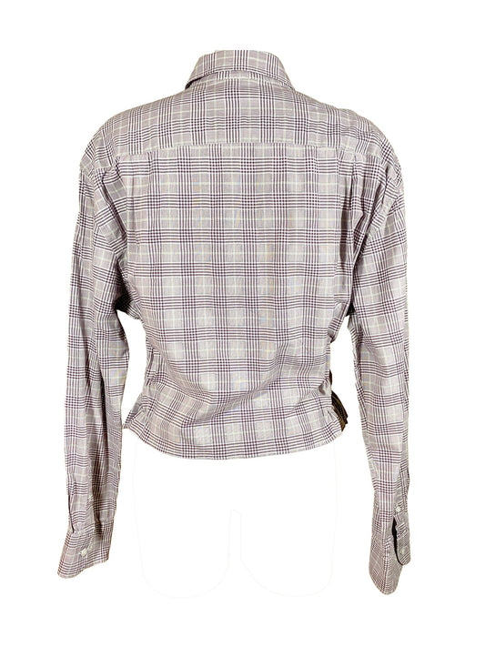 Chemise à smocks upcyclée Mise au Green Violette femme XL - Trésor