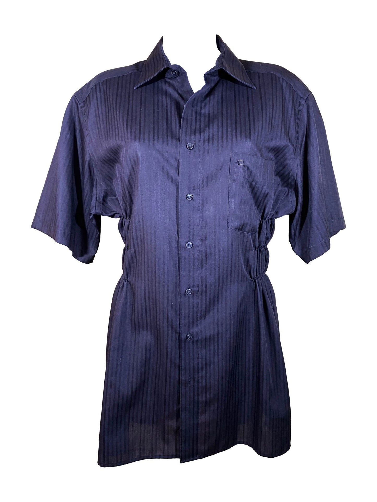 Chemise à smocks upcyclée Olymp Noir Femme XL - Trésor