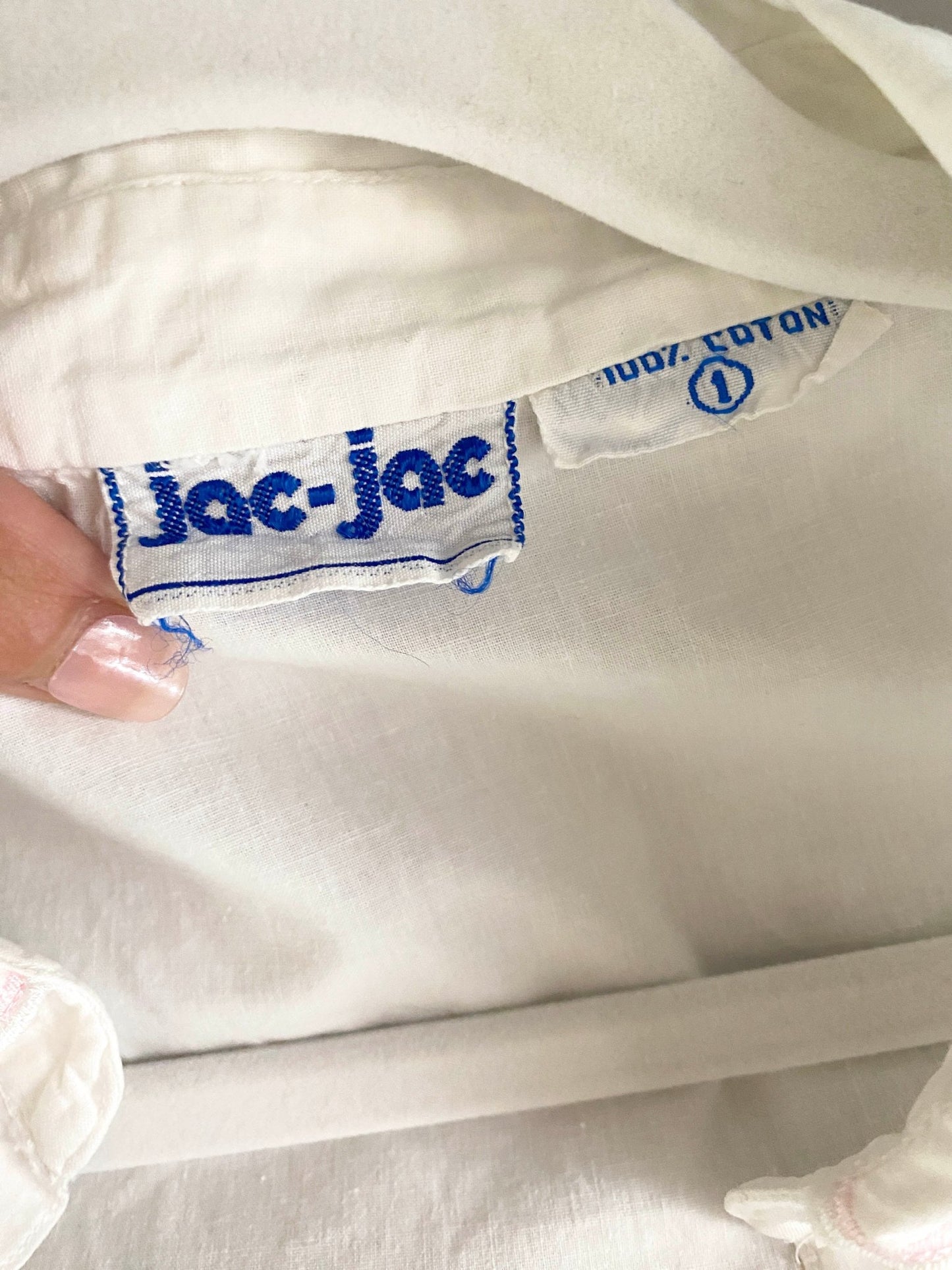 Chemise brodée vintage fruits Jac Jac Blanc Femme M - Trésor - mode circulaire