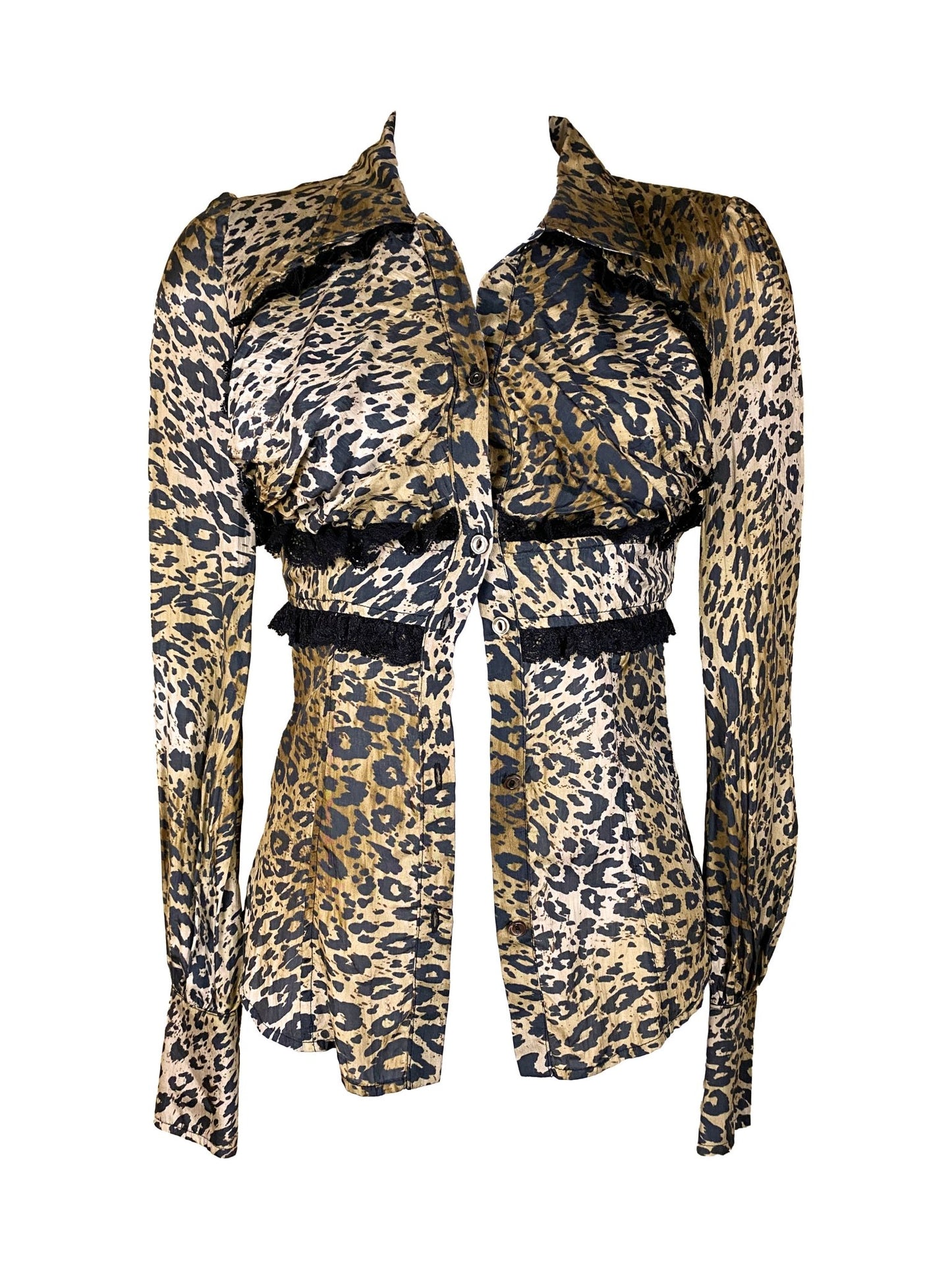 Chemise léopard soie Giardino privato XXS - Trésor