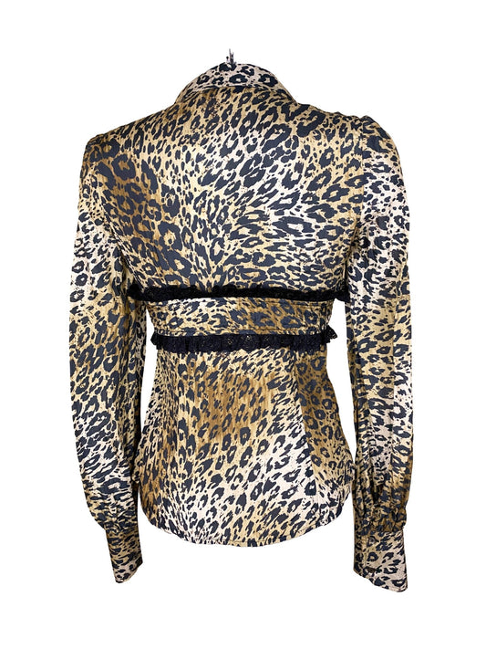 Chemise léopard soie Giardino privato XXS - Trésor