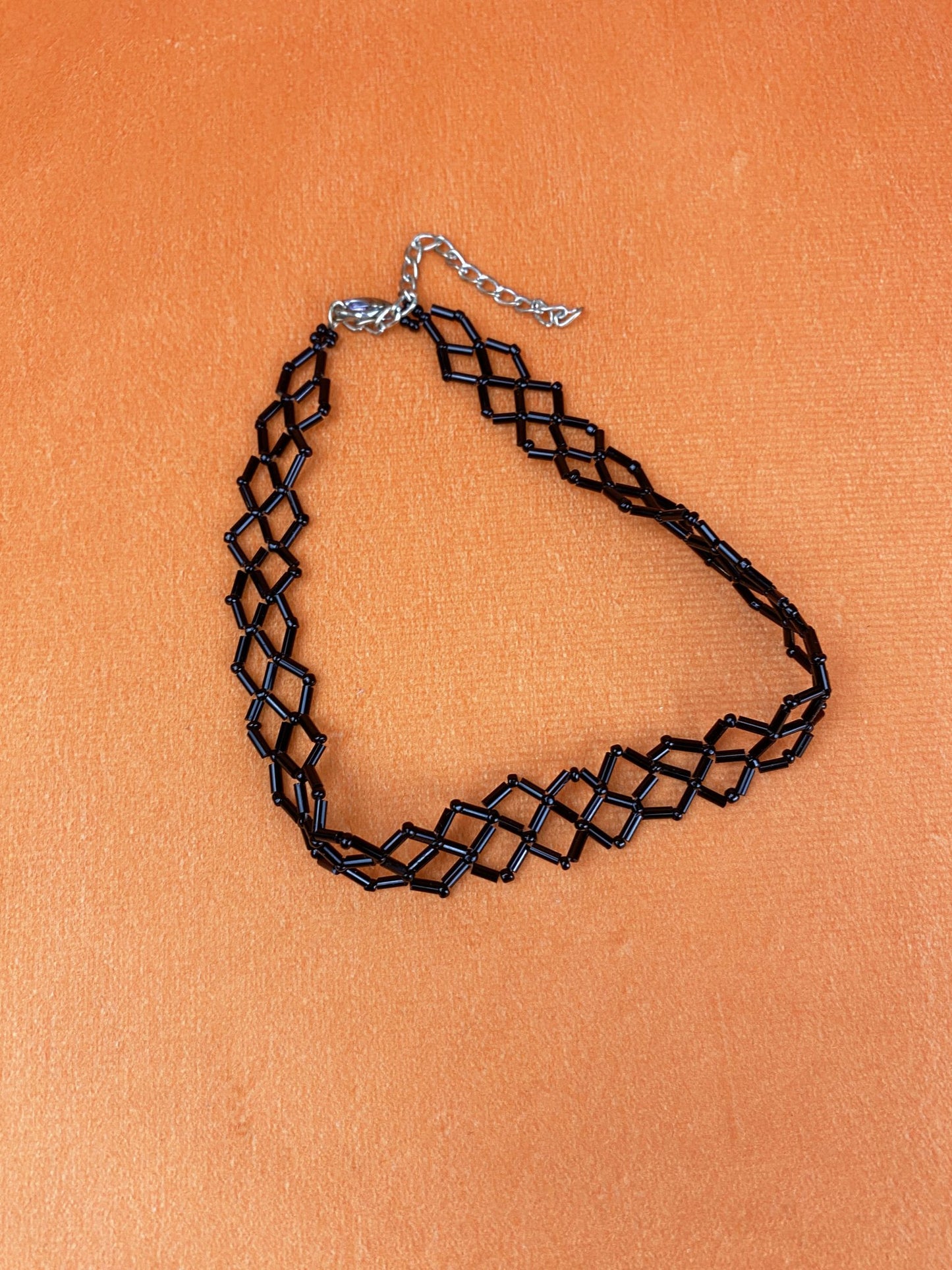 Collier Perles ras du cou Noir Femme - Trésor