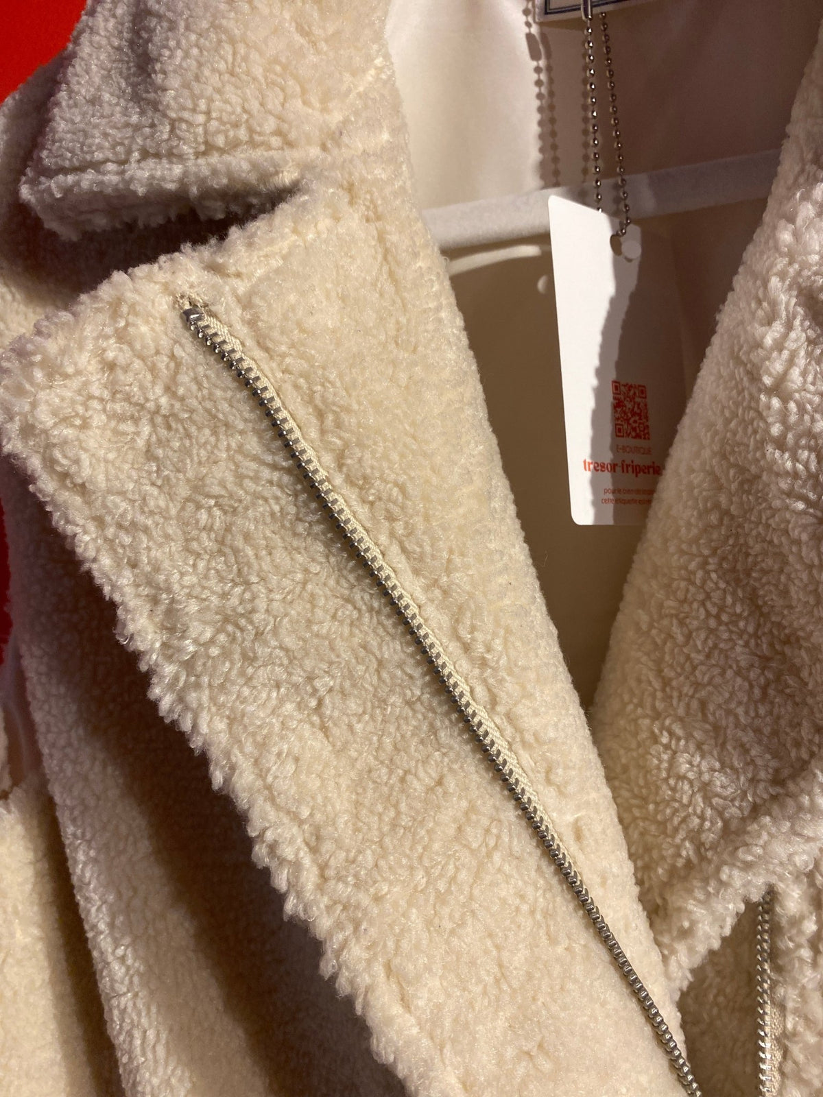 Gilet effet mouton sans manches "C'est beau la vie!" Femme S - Trésor