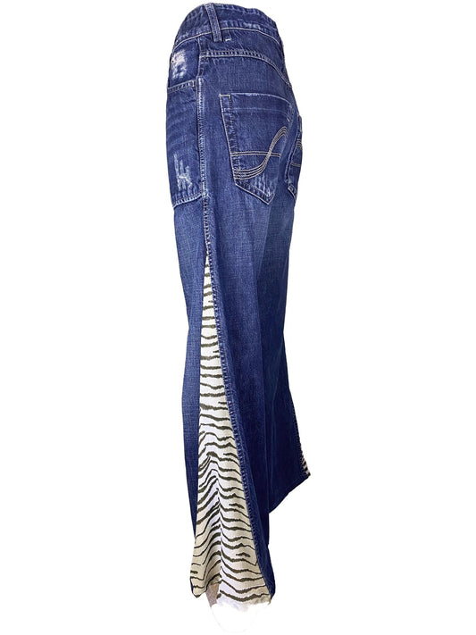Jean flare upcyclé "Hendrix" Bleu Femme XS - Trésor