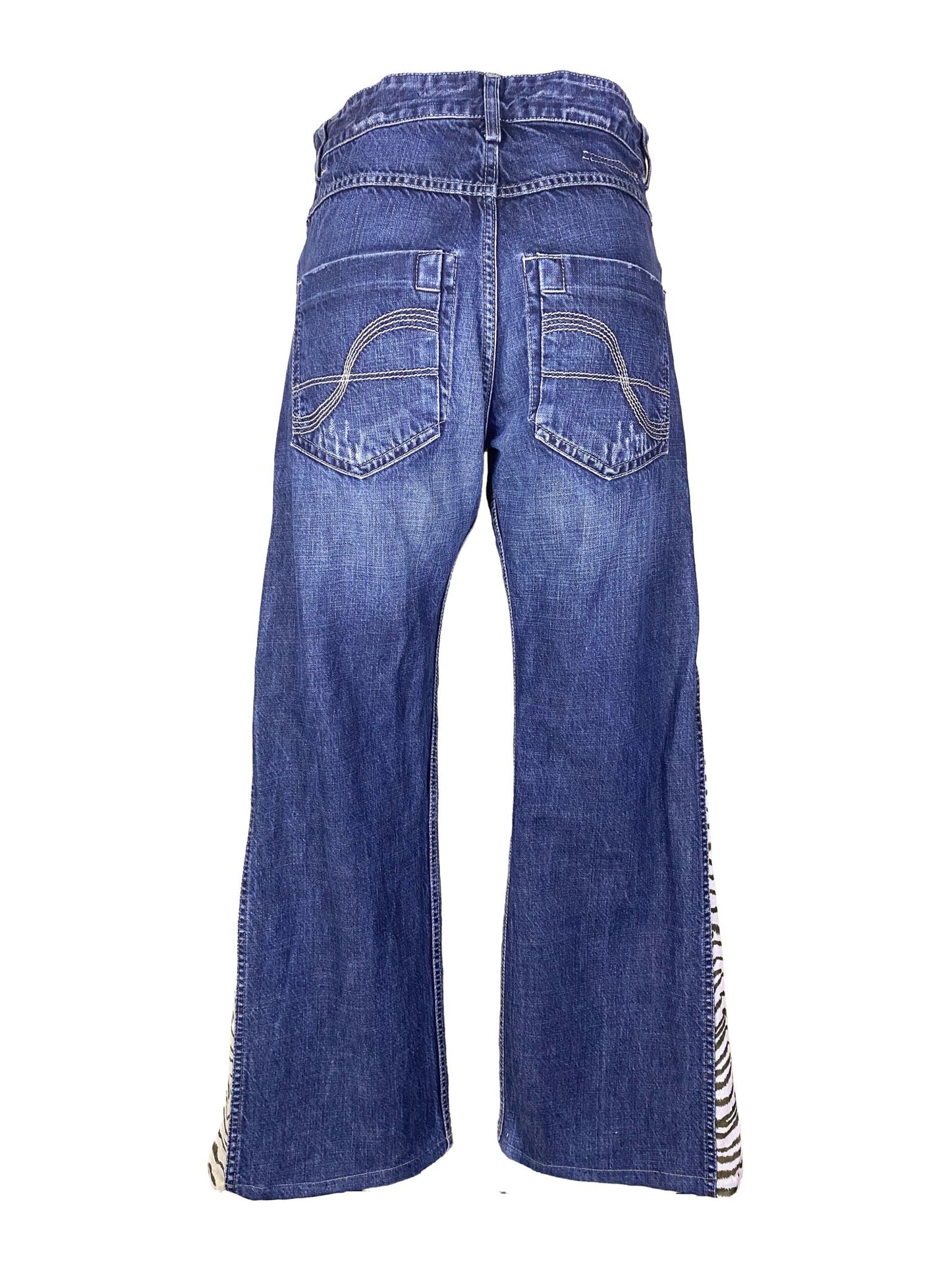 Jean flare upcyclé "Hendrix" Bleu Femme XS - Trésor