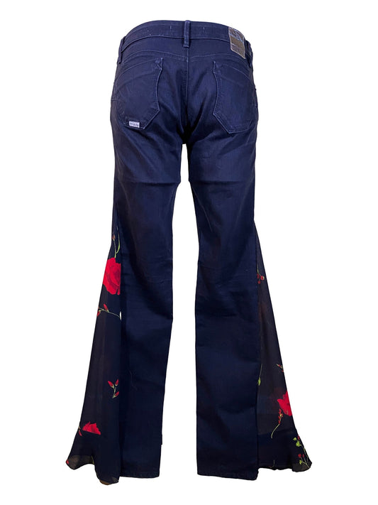 Jean flare upcyclé Salsa Noir Femme S - Trésor