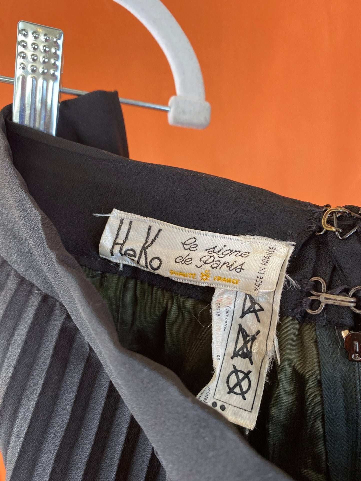 Jupe longue plissée vintage « Le signe de Paris » noir femme XS - S - Trésor