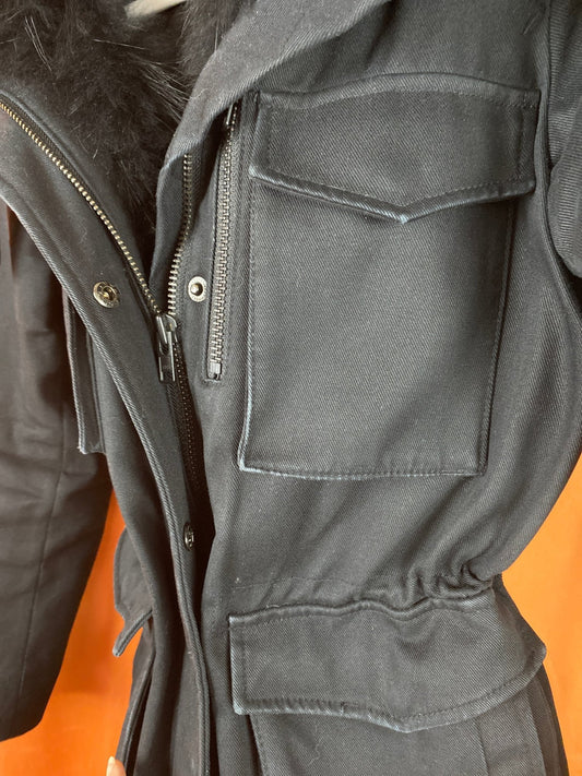 Manteau parka The Kooples noir femme S - Trésor