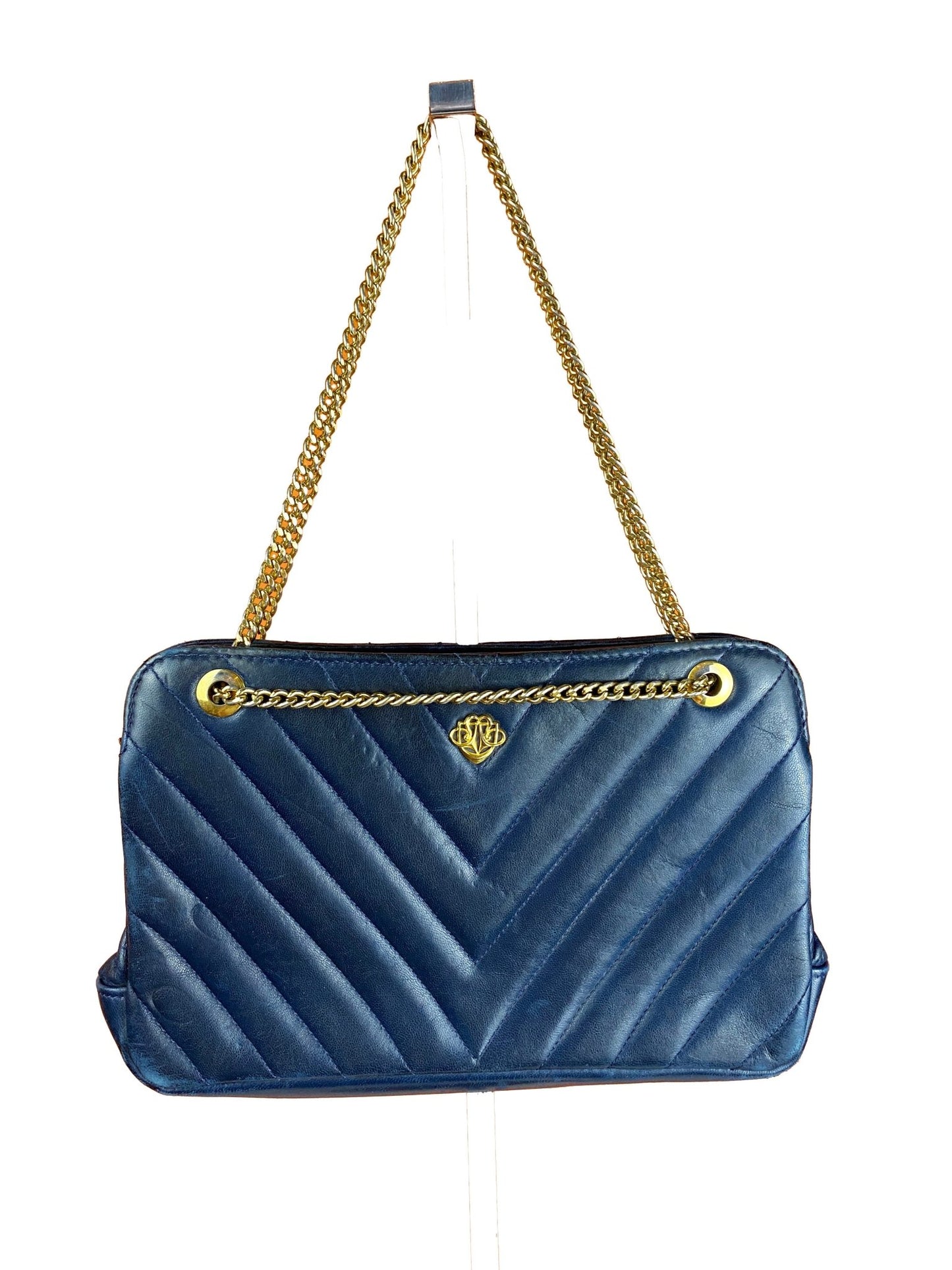 Petit Sac à main Vintage cuir bleu Femme - Trésor