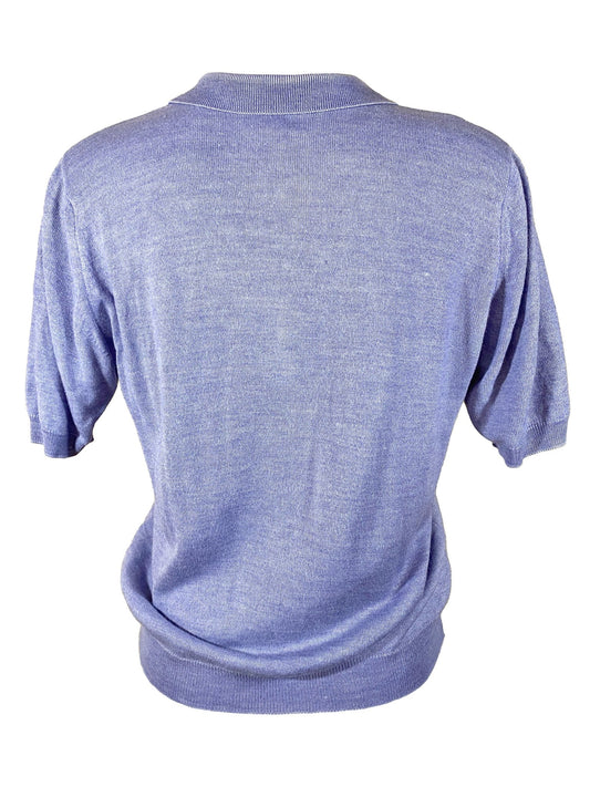 Polo vintage teint en bleu/violet Femme L - Trésor - mode circulaire