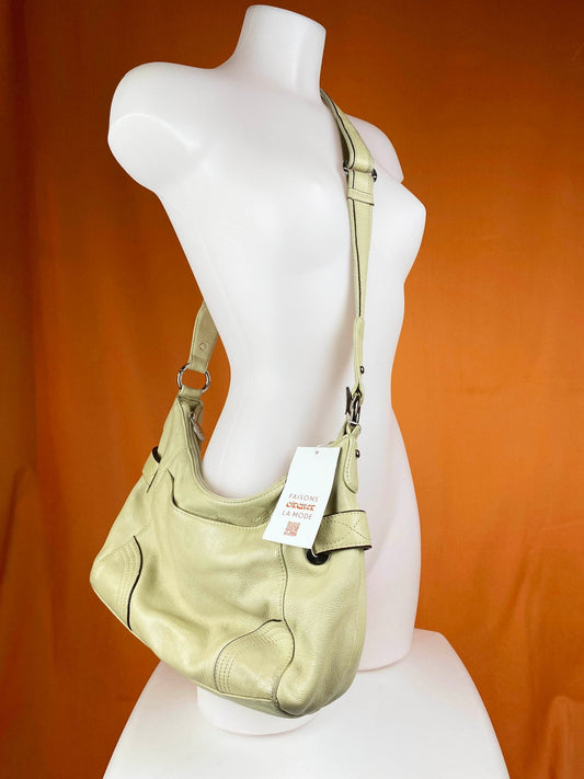 Sac à bandoulière Pourchet beige cuir - Trésor