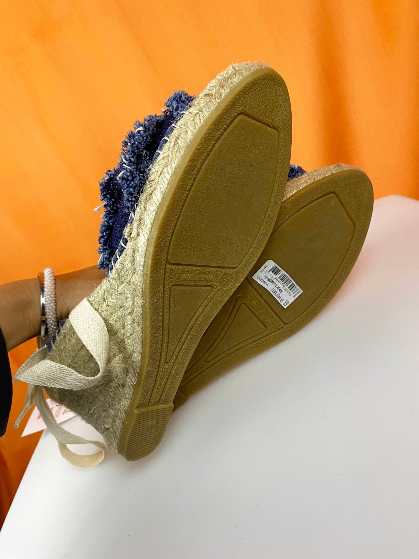 Sandales à talons compensés Minelli denim Femme 39 - Trésor