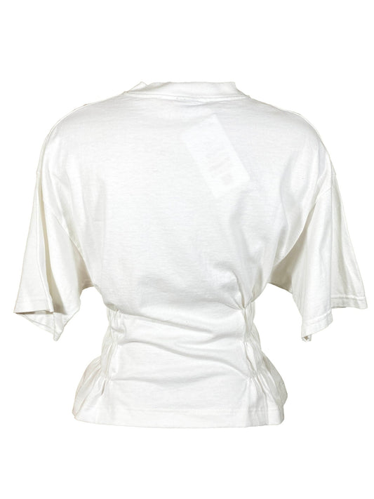 T-shirt à smocks upcyclé Vintage Blanc femme L - Trésor