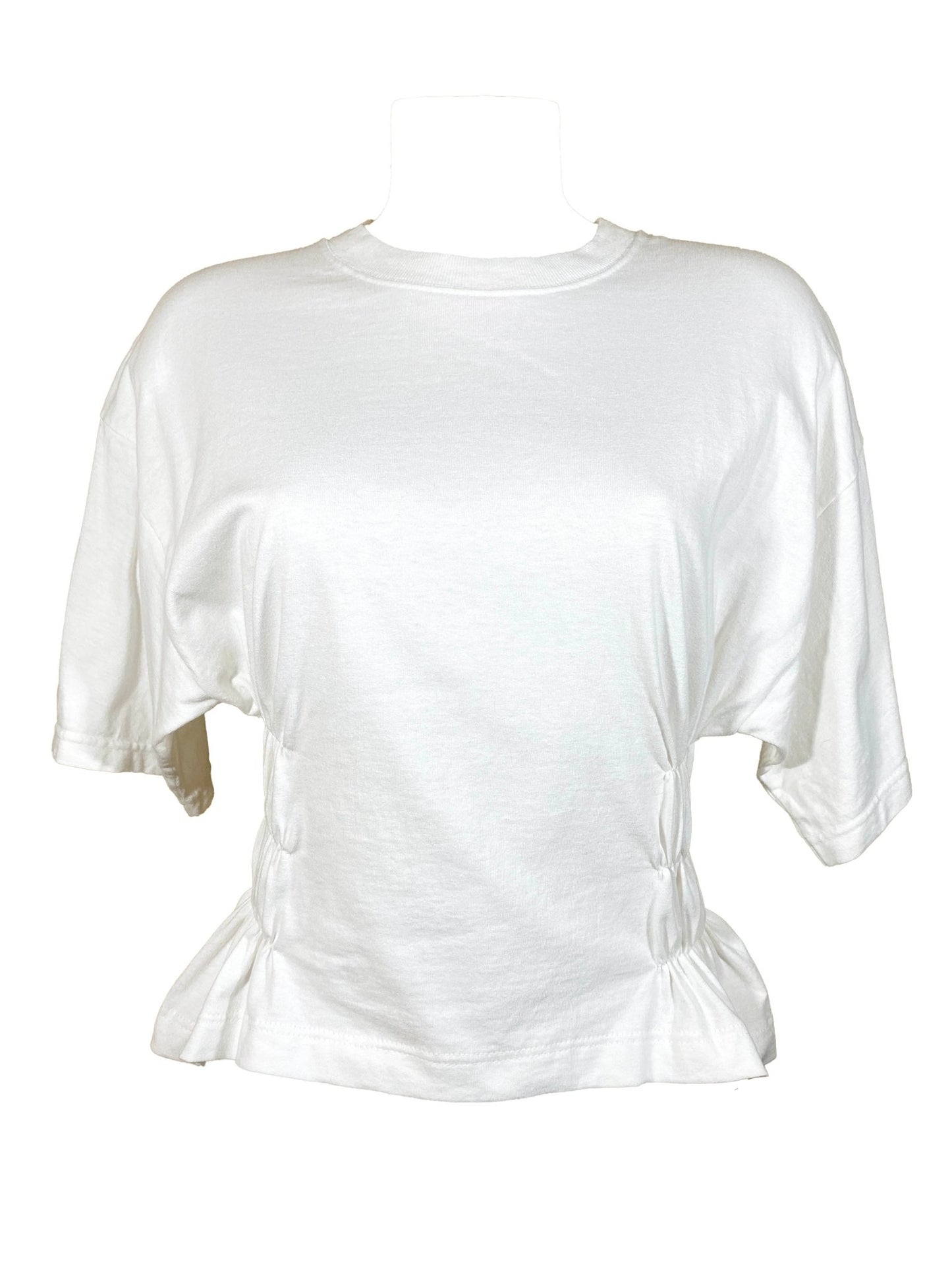 T-shirt à smocks upcyclé Vintage Blanc femme L - Trésor