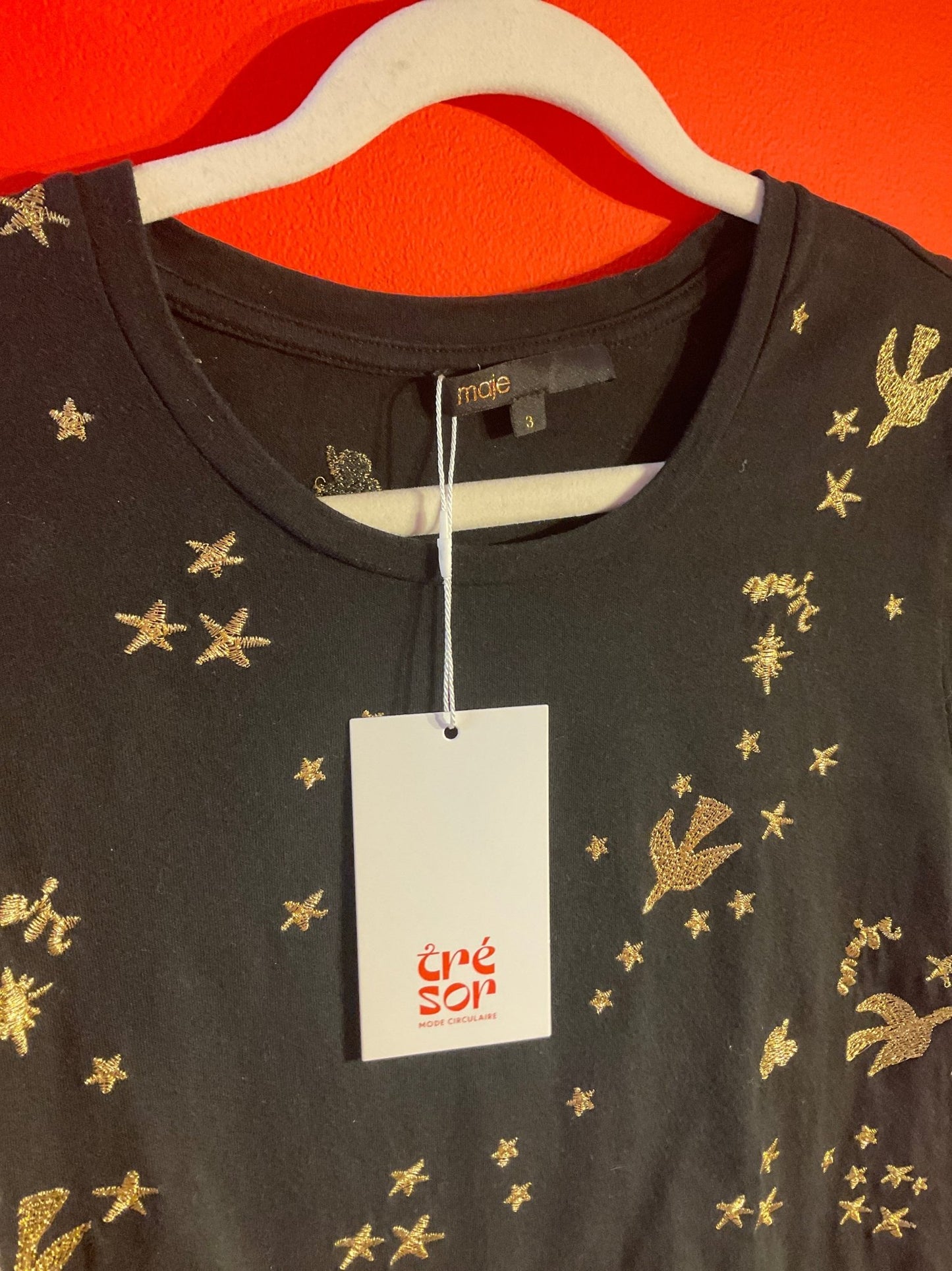 T-shirt Maje brodé femme - Trésor