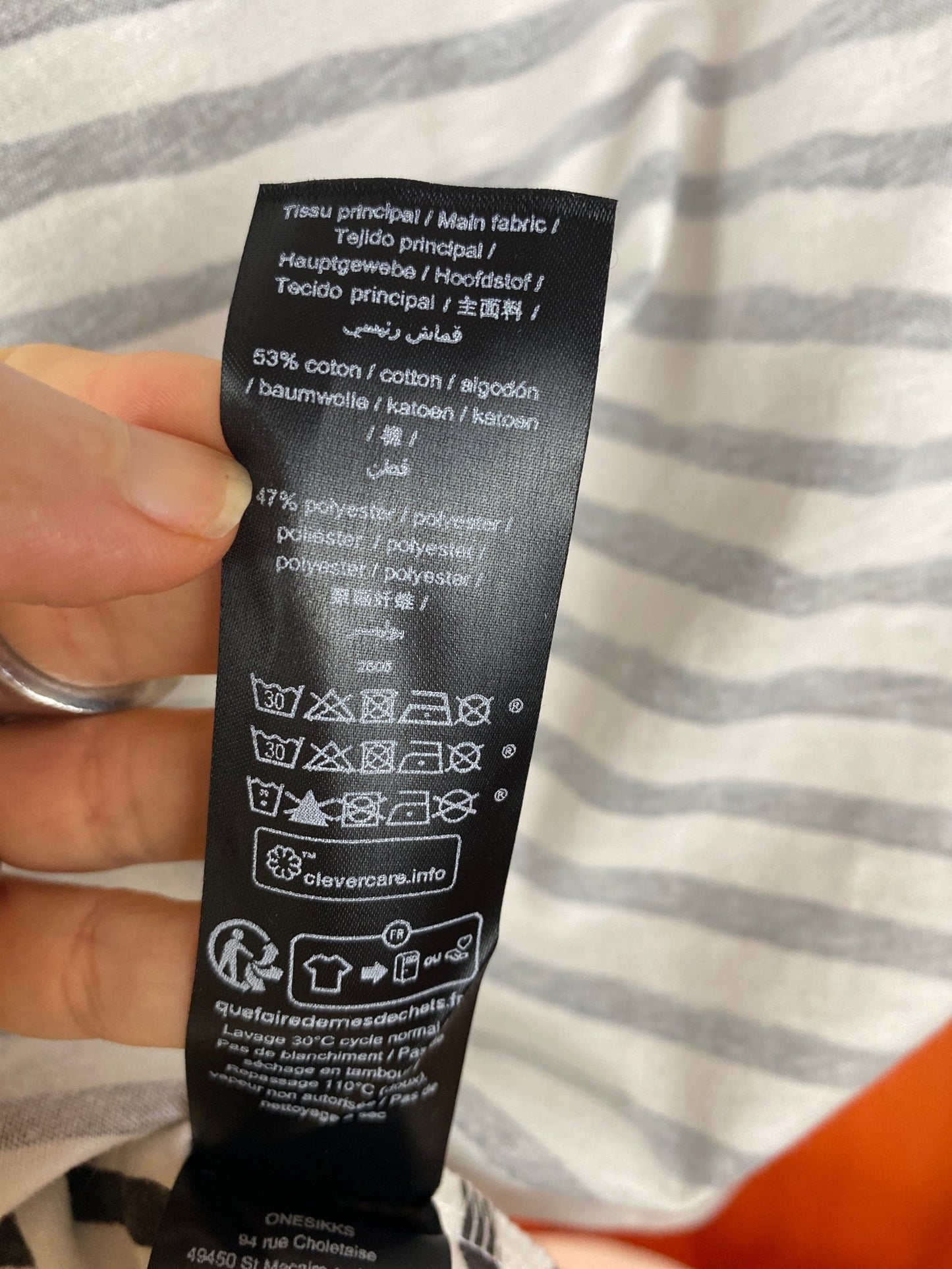 T-shirt marinière « IKKS men » gris et blanc homme L - Trésor