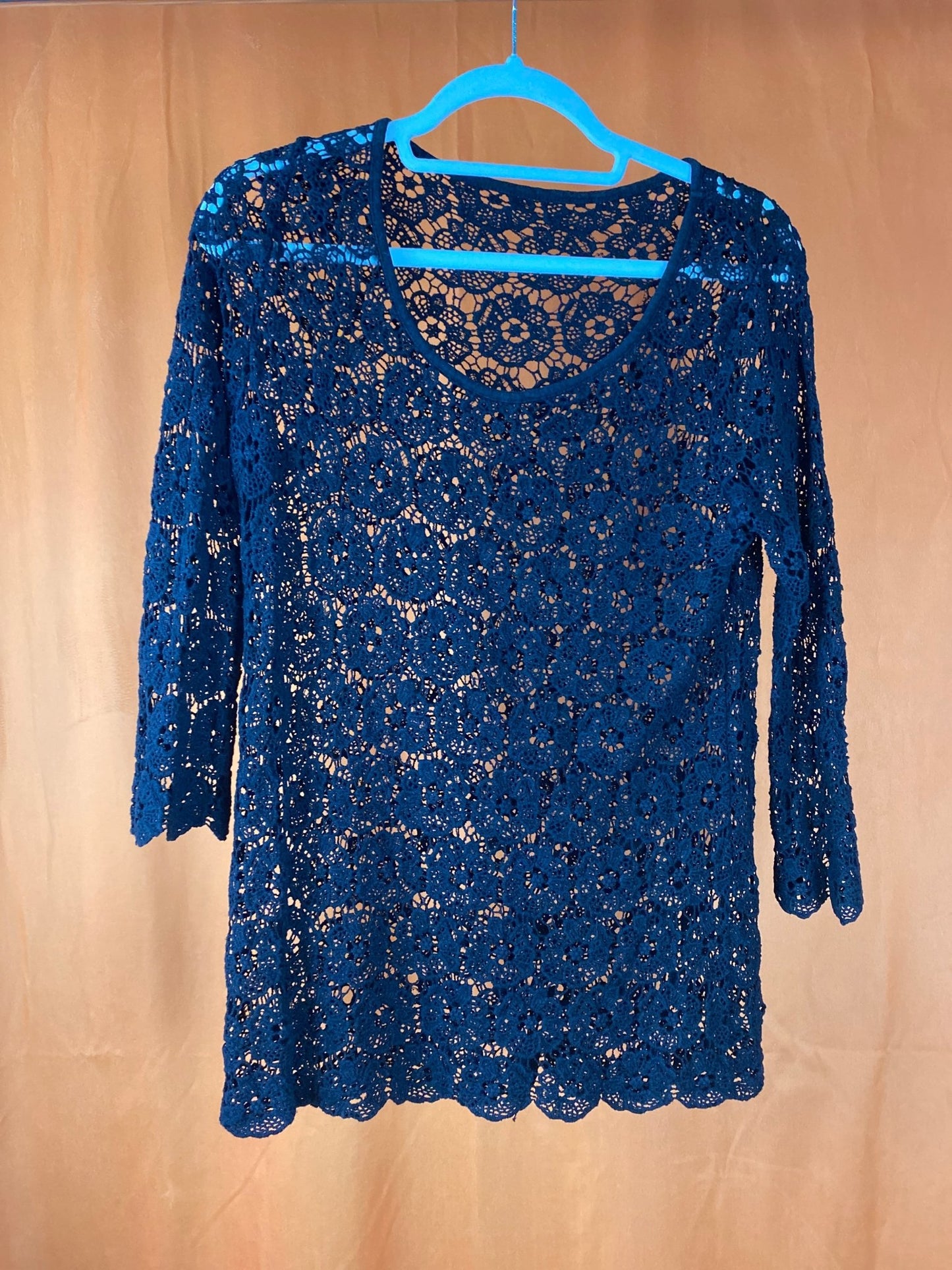 Top en dentelle noir femme L - Trésor