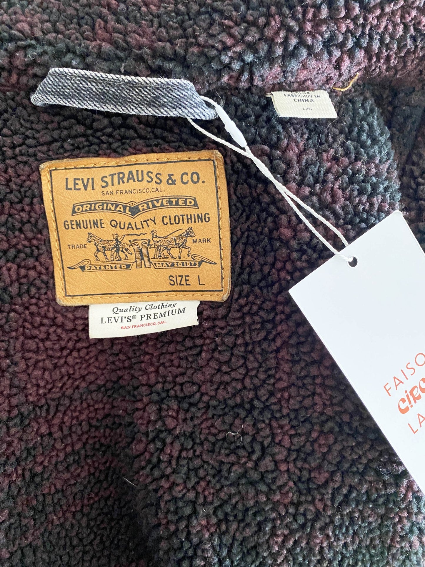 Veste en jean Levi's sherpa grise L - Trésor