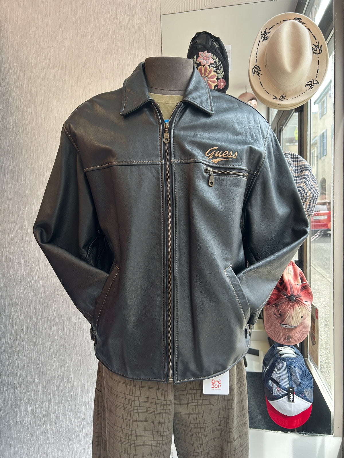 Blouson cuir épais Marciano Guess homme PREMIUM-M