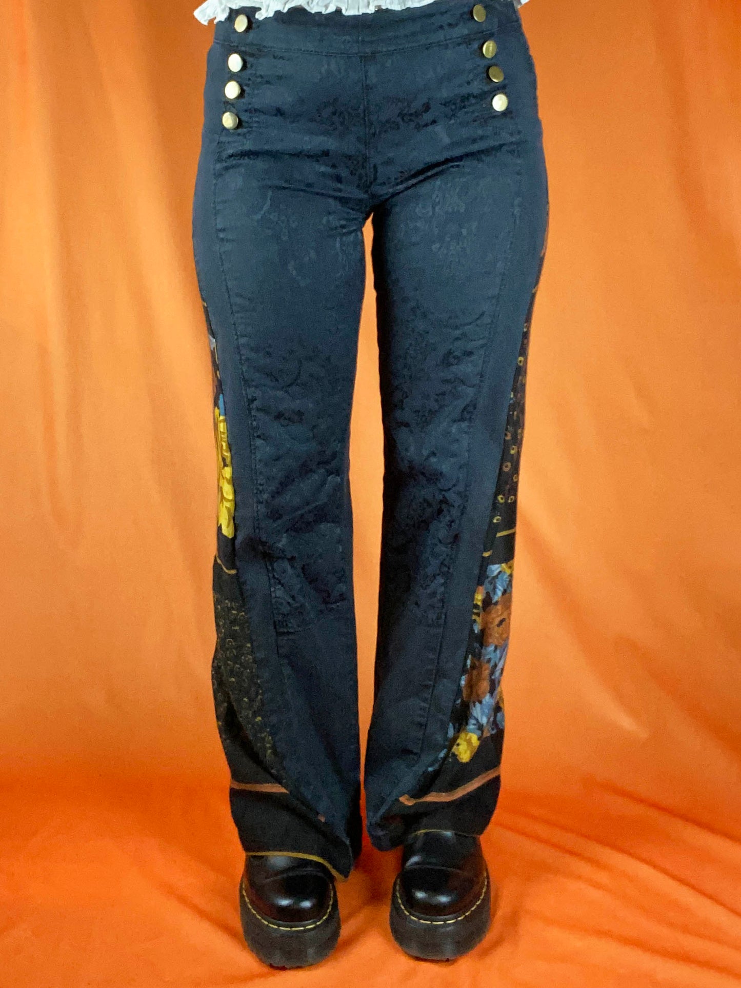 Jean flare upcyclé "Hendrix" Desigual Noir Femme M