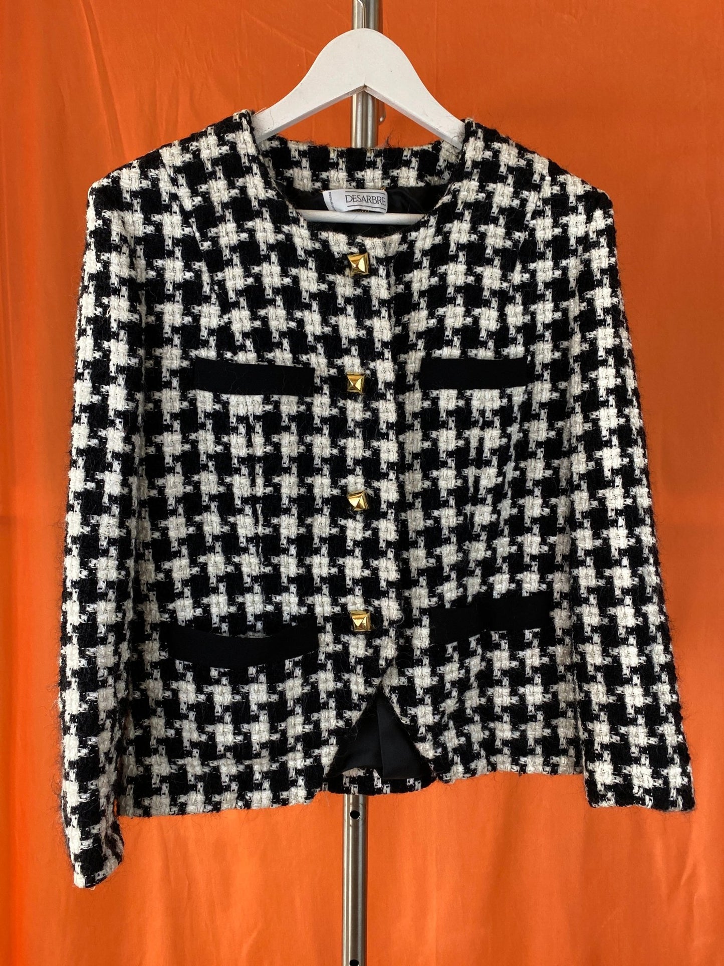 Blazer/veste tweed vintage Desarbre noir et blanc femme XL - Trésor
