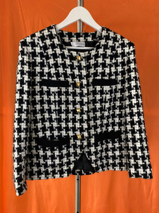 Blazer/veste tweed vintage Desarbre noir et blanc femme XL - Trésor