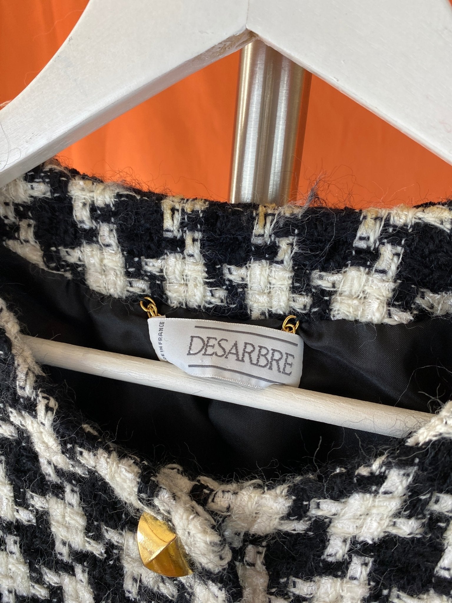 Blazer/veste tweed vintage Desarbre noir et blanc femme XL - Trésor