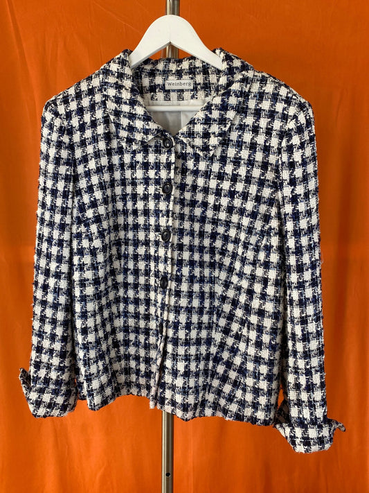 Blazer/veste Weinberg tweed bleu et blanc femme XXL - Trésor