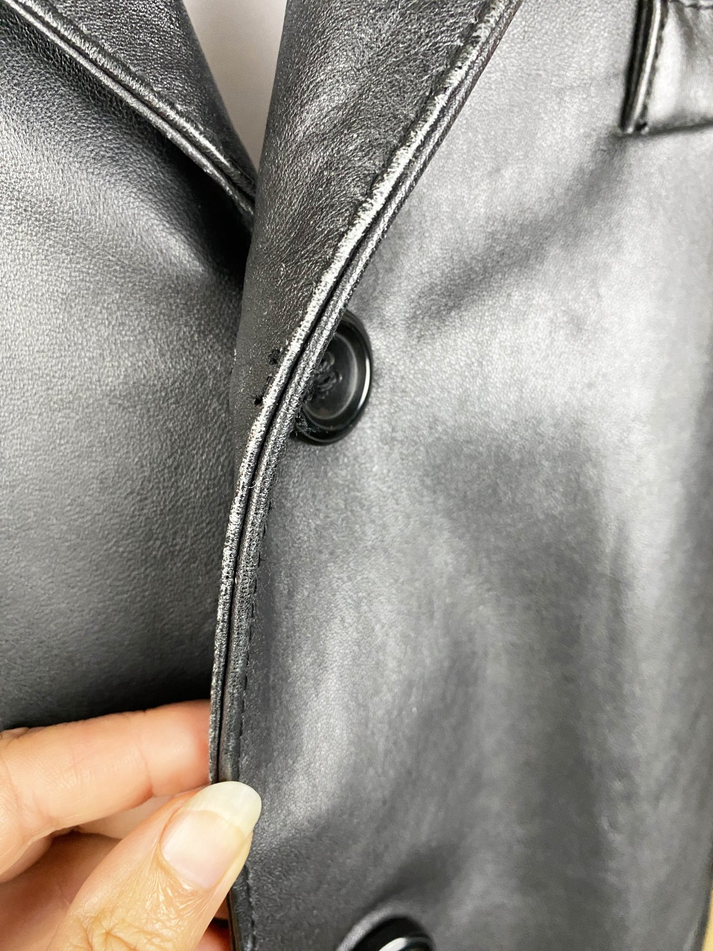 Blouson BHF Noir cuir vintage Femme L - Trésor