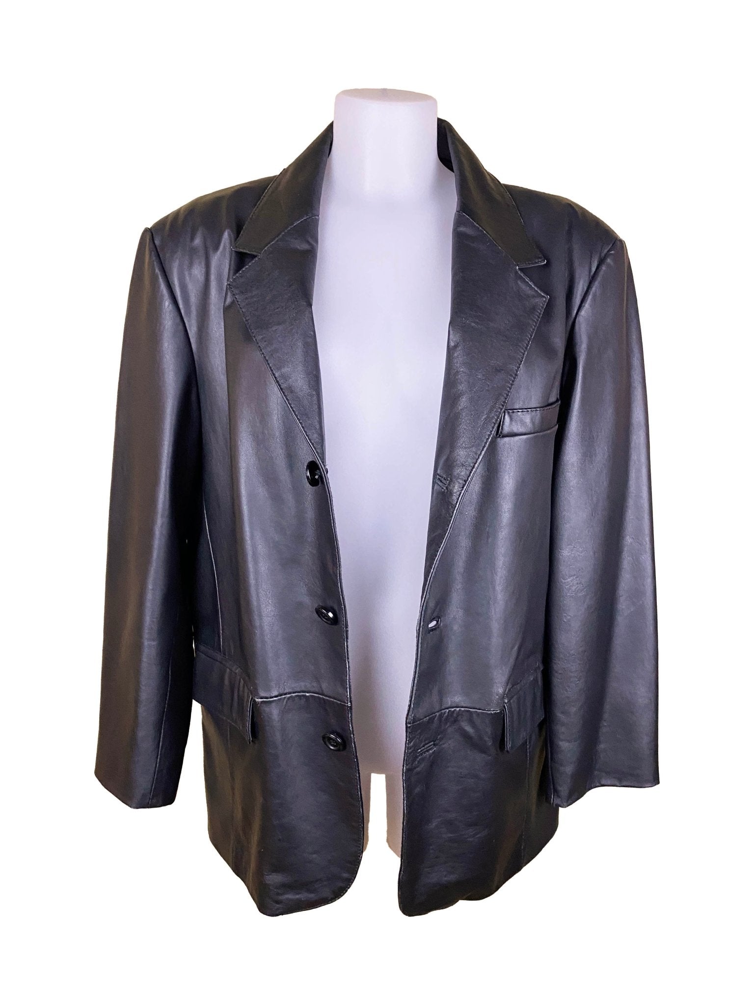 Blouson BHF Noir cuir vintage Femme L - Trésor