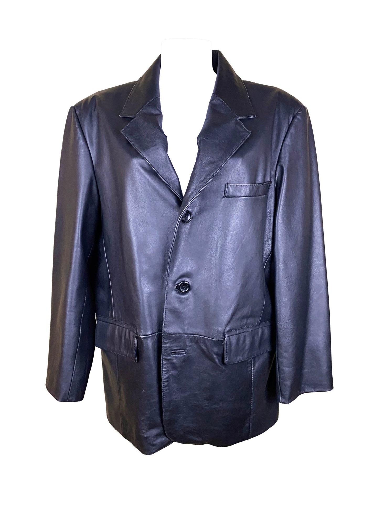 Blouson BHF Noir cuir vintage Femme L - Trésor