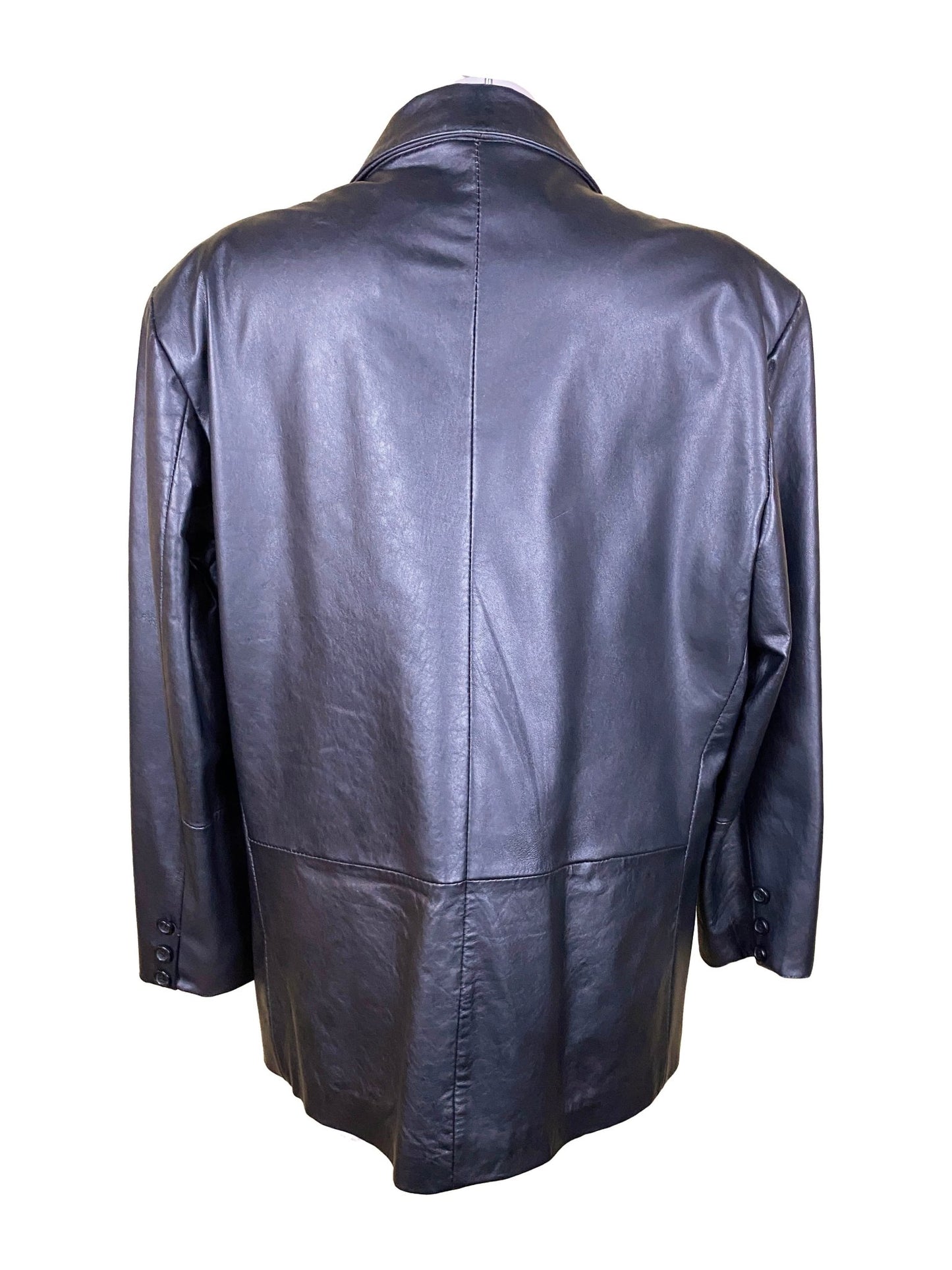 Blouson BHF Noir cuir vintage Femme L - Trésor