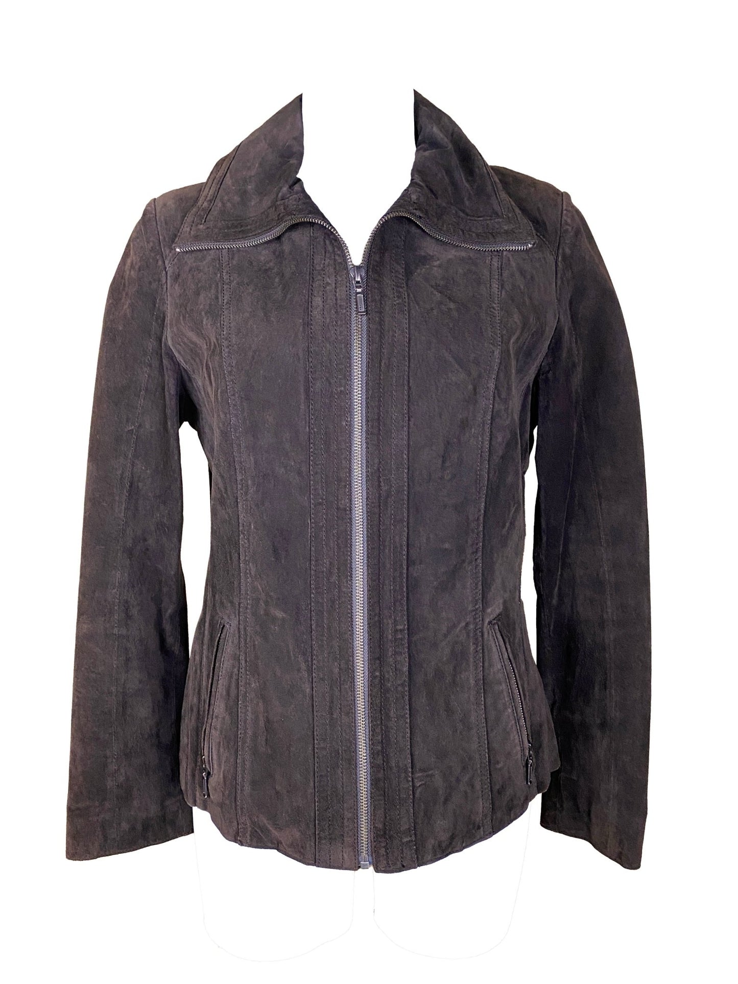 Blouson Daim Tex marron Femme L - Trésor
