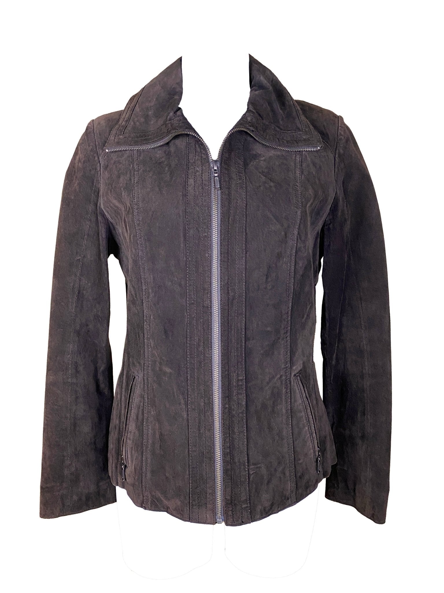 Blouson Daim Tex marron Femme L - Trésor