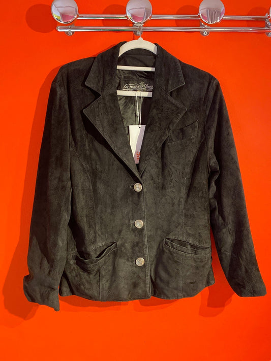 Blouson daim vintage noir femme M - Trésor