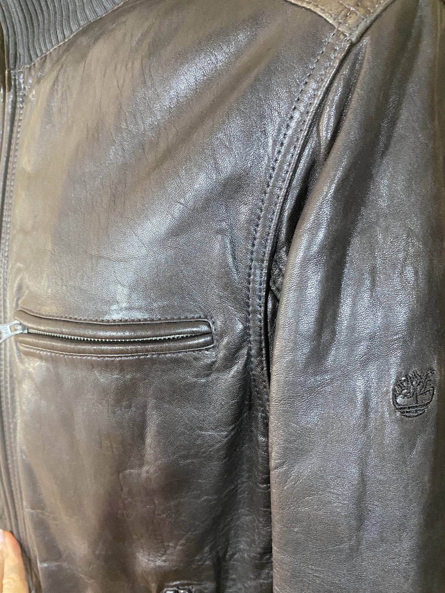 Blouson en cuir Timberland marron Homme L - Trésor - mode circulaire