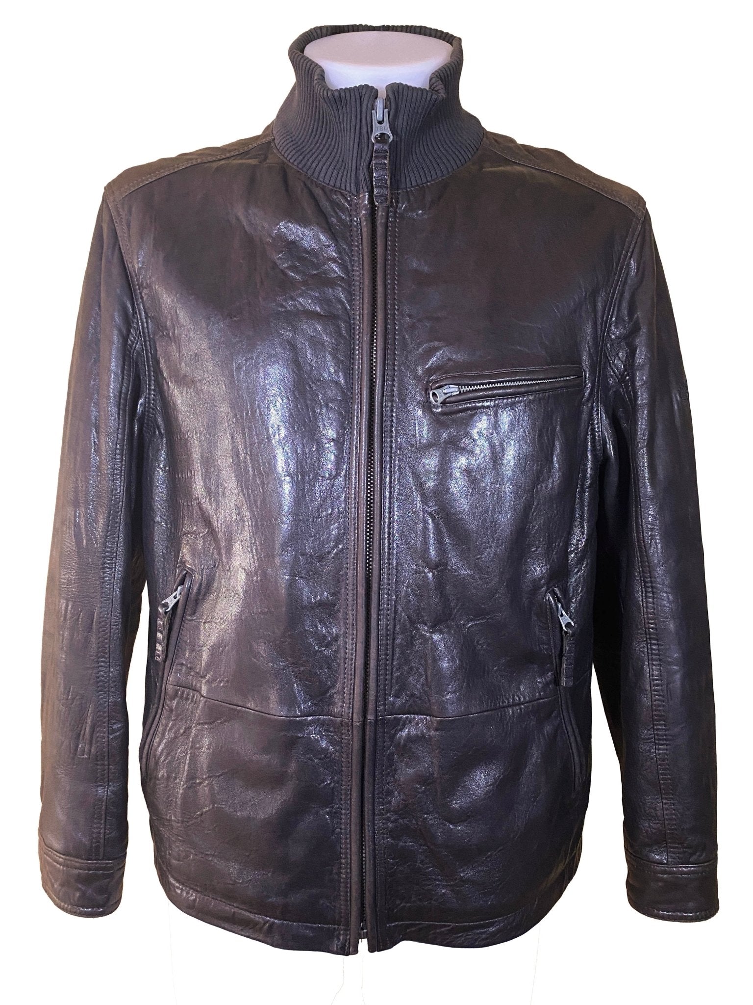 Blouson en cuir Timberland marron Homme L - Trésor - mode circulaire