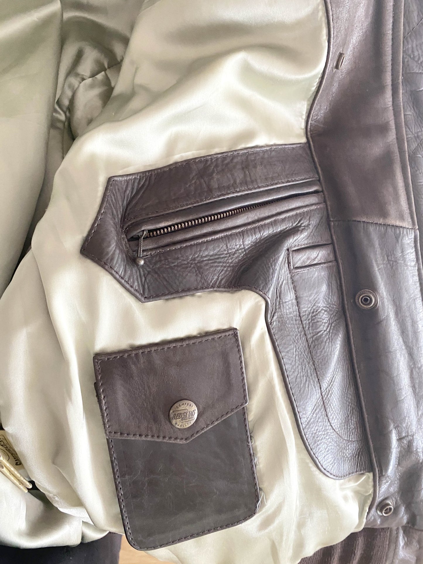 Blouson en cuir vintage Redskins brun Homme XL - Trésor - mode circulaire